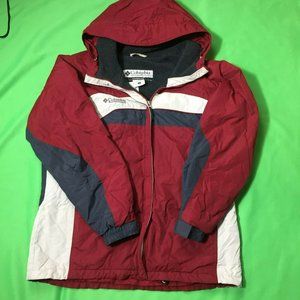 COLUMBIA women's red color warm hoodie jacket size--L